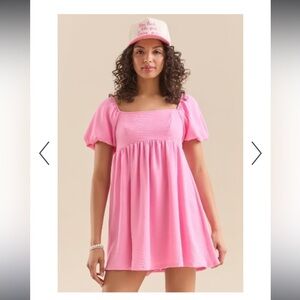 ALTAR'D STATE Anaya Puff Sleeve Dress Pink Size XS